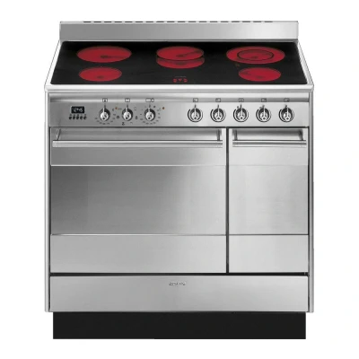 Image of Smeg SUK92CMX9 90cm Concert Ceramic Range Cooker Stainless Steel