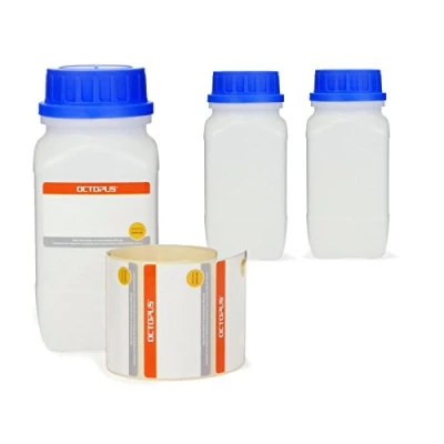 Image of 3x Wide Neck Bottles with Screw Cap Chemicals Bottle Labor Lid Can Be Used As A Storage Container for Lab Kitchen or Domestic Use, transparent, 750 ml