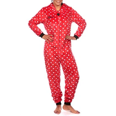 Image of Disney Womens Minnie Mouse Onesie Red Size Small