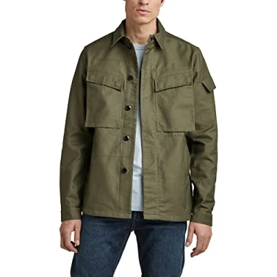 Image of G STAR RAW Men&#039;s Unisex Mysterious Overshirt, Green (shadow olive D21982 D190 B230), M