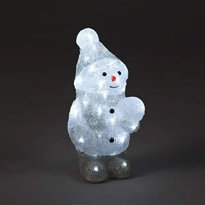 Image of Snowtime Acrylic Snowman With 40 Ice White LED Lights