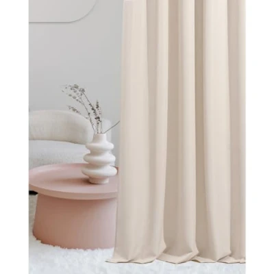 Image of ROOM99 Laurel Curtain with Ruffle Tape, 140 x 280 cm, Width Height Sliding Curtains, Living Room, Bedroom, for Rail System, Cream, 1 Piece