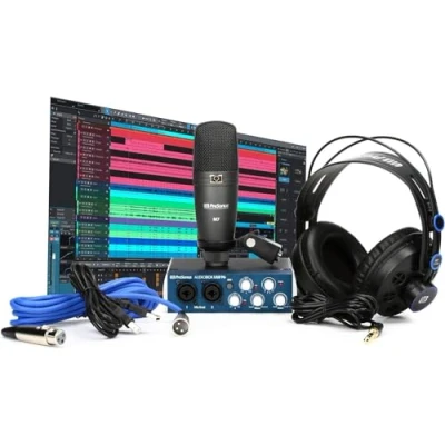 Image of PreSonus AudioBox 96 Studio USB, Audio Interface, Bundle For Recording and Production, with Microphone, Headphones &amp; Software