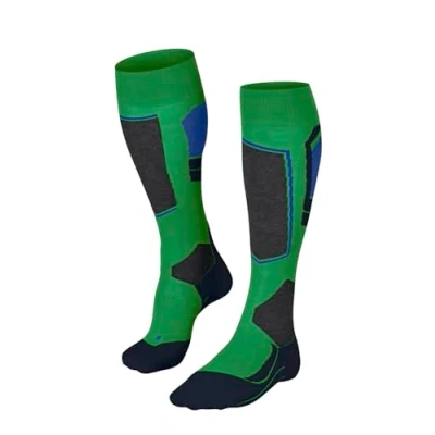 Image of FALKE Men&#039;s SK4 Advanced M KH Wool Warm Thin 1 Pair Skiing Socks, Green (Grassgreen 7014), 11 12.5