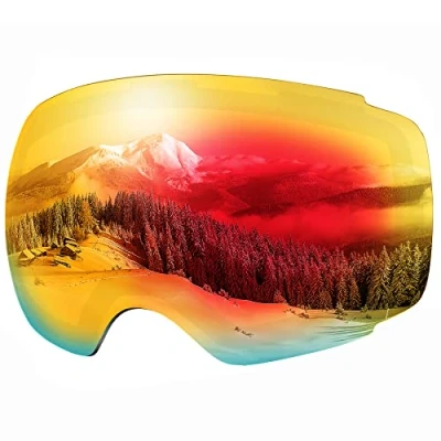 Image of OutdoorMaster Ski Goggles PRO Replacement Lens (VLT 15% Red with Free Carrying Pouch)