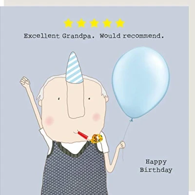 Image of Rosie Made A Thing Five Star Grandpa Birthday Card Humour Greeting Cards FSR10