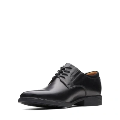 Image of Clarks Men&#039;s Tilden Plain Derbys, Black Leather, 9.5 UK