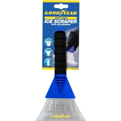 Image of Goodyear Ice Scraper Strong And Ergonomic Extra Wide Blade Breaker Soft Grip Handle For Comfortable Durable Design Extreme Weather Conditions Ideal Vehicles
