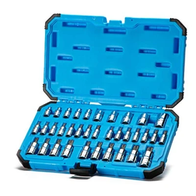 Image of Capri Tools CP30004 30004 S2 Star Torx and External Socket Bit Set 35 Piece, Silver