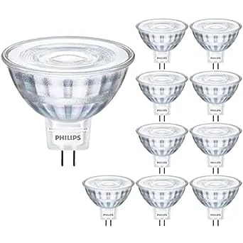Image of 10 Pack Philips CorePro LED MR16 Spot 4.4W (35W) 36 Degree Beam Angle 2 Pin 12V Low Voltage 2700k Warm White 345 Lumen 15000 Hours Car Air Freshener Included 80+ CRI