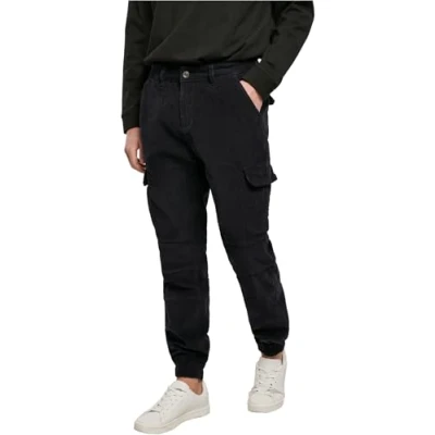 Image of Urban Classics Men&#039;s Corduroy Cargo Jogging Pants Trouser, Midnightnavy, XL