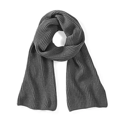 Image of Beechfield Unisex B469.SGR Metro Knitted Scarf Black, One Size