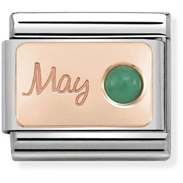 Image of Nomination Rose Gold May Emerald Charm