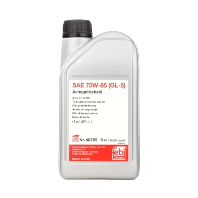 Image of SAE75W85 Axle Gear Oil FEBI BILSTEIN 48785 1l 75W 85 API GL 5 MERCEDES BENZ: SL Convertible, C Class Saloon, Vito Mixto, BMW: 3 Touring, 4 Gran Coupe