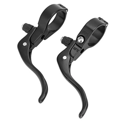 Image of Keenso Bike Brake Levers, 1 Pair 2 Colors Lightweight Aluminum Alloy Road Bicycle Lever Set Cycling Accessories for 31.8mm Handlebar(Black)