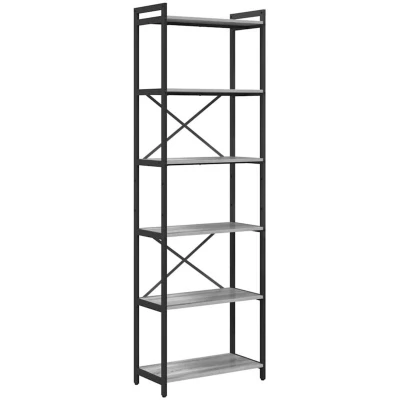 Image of vidaXL Bookcase Grey sonoma 60 x 30 188 cm Wood and steel