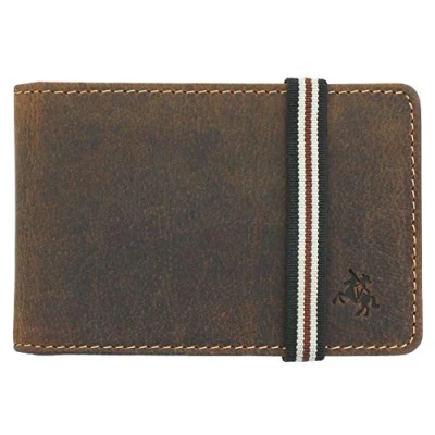 Image of VISCONTI Bandit Collection Leather Card Holder with Elastic Closure RFID BN1 Oil Tan