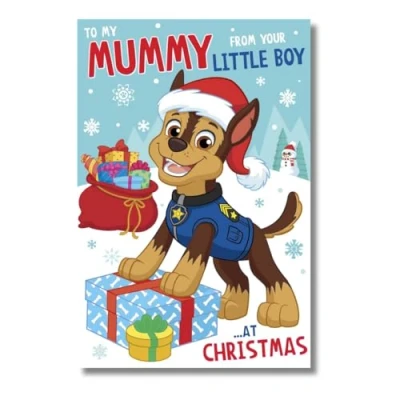 Image of Official Paw Patrol Christmas Card to My Mummy from Little Boy