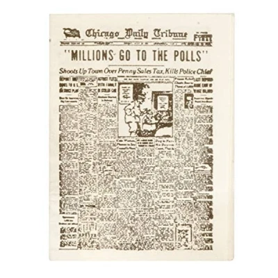 Image of Melody Jane Dolls House Newspaper US Broadsheet Miniature Study Living Room Hall Accessory