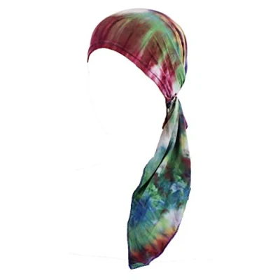 Image of Chemo Cancer Head Scarf Hat Cap Pre Tied Hair Cover Wrap Turban Headwear