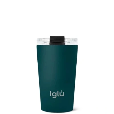 Image of iglu Reusable Coffee Cup Thermal Insulated Stainless Steel Travel Mug with Screw Lid Leakproof &amp; Double Walled Great for Hot Cold Drinks Premium Eco Friendly Gift (Atlantis, 12.5oz)