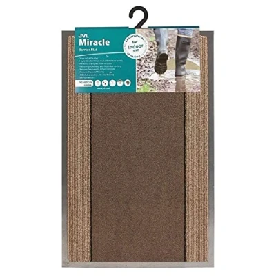 Image of JVL Miracle Brown with Beige Stripes Barrier Mat, 40 x 60 cm