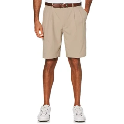 Image of PGA TOUR Men&#039;s Double Pleat Short with Active Waistband Golf, Chinchilla, 34