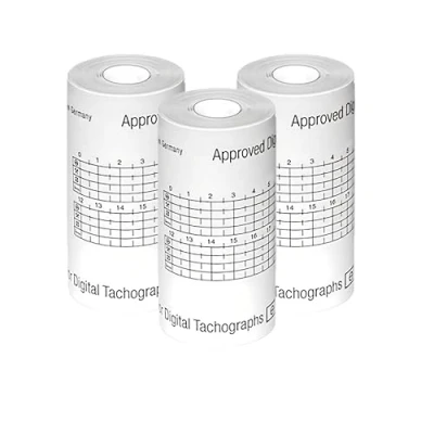 Image of Double Dragon HGV Digital Tachograph Rolls: 57mm x 8m, 8mm Centre, EU Approved, EC 1791/2006, 3 Rolls