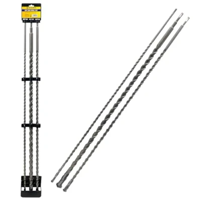 Image of 3PC SDS Drill BIT Set Masonry Long Reach 1000MM 1M Brick Block Concrete Cordless