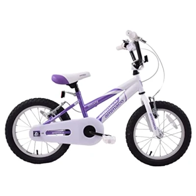 Image of Ammaco Misty Girls BMX Kids Bike 16&quot; Wheel V Brakes Single Speed Purple/White Steel Age 5+