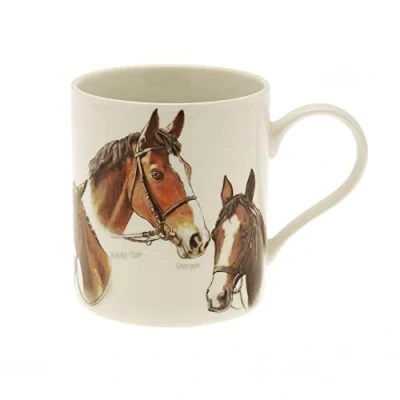 Image of Leonardo Classic Race Horses Fine China Mug in Gift Box, Red
