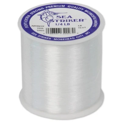 Image of Sea Striker Monofilament Fishing Line, 80 Pound Test, Clear, 1/4 Lb Spool, High Abrasion Resistance, Soft and Flexible