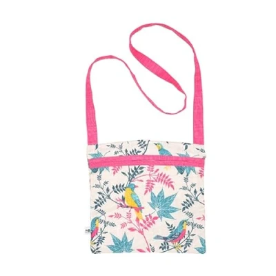 Image of RHS Birds Organic Cotton Peg Bag Stone