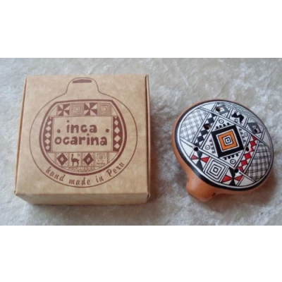 Image of Traditional Peru Fair Trade Ocarina Inca Flute White