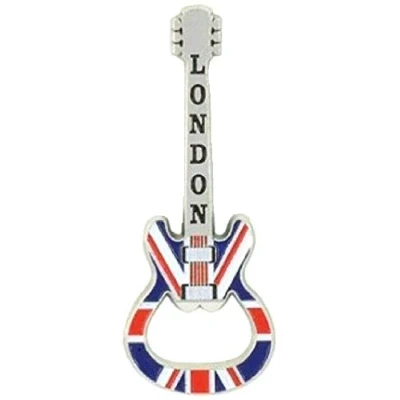 Image of Guitar Bottle Opener Fridge Magnet Union Jack Flag Souvenir Gift UK GB London