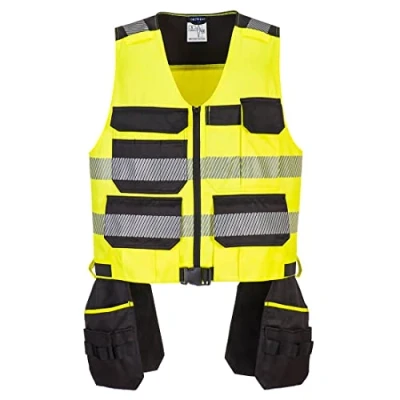 Image of Portwest PW3 Class 1 Tool Vest Yellow/Black Medium