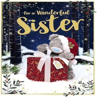 Image of Me To You Bear 3D Holographic Sister Christmas Card