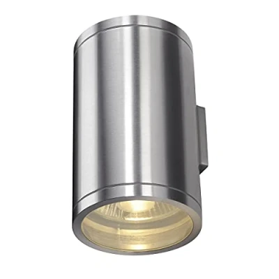 Image of SLV Rox wall lamp, brushed aluminium, Ø 12.5 cm, up/down