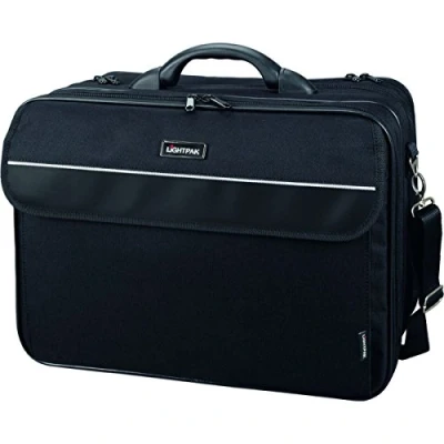 Image of Lightpak 46075 CORNICHE business case for 17 inch laptop, nylon, black