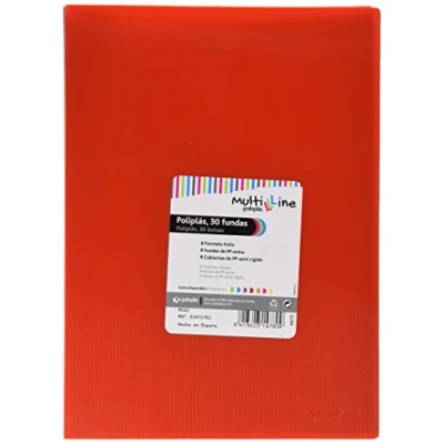 Image of grafoplas 1471751 Folder with 30 Sleeves, Foolscap, Tapas PP, red