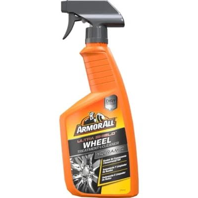 Image of Armor All Ultra Shield + Ceramic Wheel Treatment and Cleaner Spray 500ml, Dual Action Coating Formula, Cleans Protects against Water Dirt Stains, Ideal for Car &amp; Motorcycle Detailing