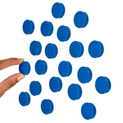 Image of Scribble Colourful Round Refrigerator Magnets, 30mm Office Magnets (24 Pack), Perfect for Whiteboards, Lockers &amp; Fridges (Blue)