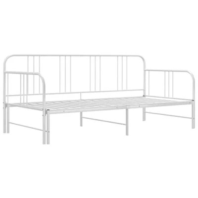 Image of vidaXL Pull out Sofa Bed Frame Metal Construction Witnessing Durability Daybed to Maximize Floor Space Converts Easily between and White