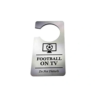 Image of Watching Football, Footie, Soccer on TV Television Do Not Disturb, Room, Door, Handle, Door Hanger Sign, Silver, novelty gift