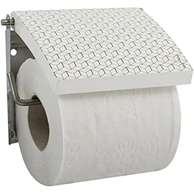 Image of MSV Mozaik MDF Stainless Steel Toilet Paper Roll Holder, Colourful, 13 x 15 11,5 cm