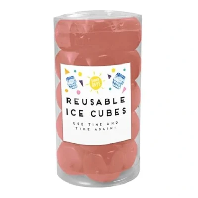 Image of The Home Fusion Company Reusable Plastic Ice Cubes Cool Cold Drinks Freezer Blocks Cooler Party Pink Aqua Blue Yellow Orange