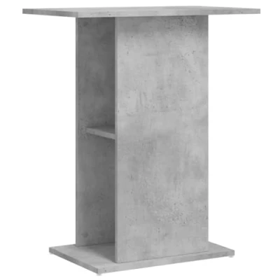 Image of vidaXL Concrete Grey Aquarium Stand with Storage, Engineered Wood, 60.5x36x72.5 cm, Sleek Design, Fits Various Decor Styles