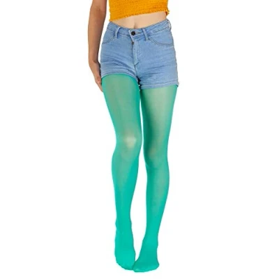 Image of Giulia Children&#039;s Girls&#039; Microfibre Tights 40 Denier Size 104 158 Semitransparent Coloured, Neo Mint, 152/158 cm