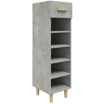 Image of vidaXL Shoe Cabinet Concrete Grey 30x35x105 cm Engineered Wood