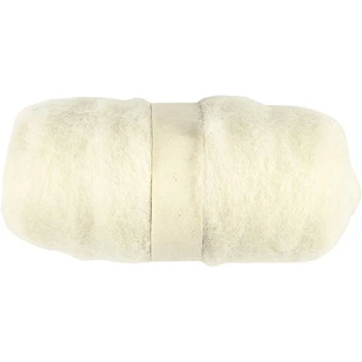 Image of Creativ 451010 Carded Wool, White, 100g
